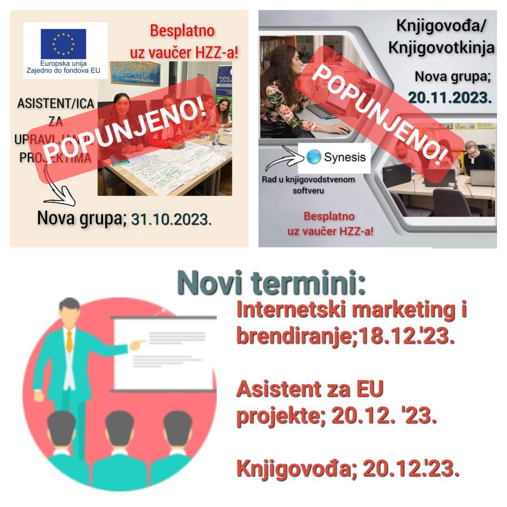 BESPLATNE EDUKACIJE ZA ZAPOSLENE I NEZAPOSLENE