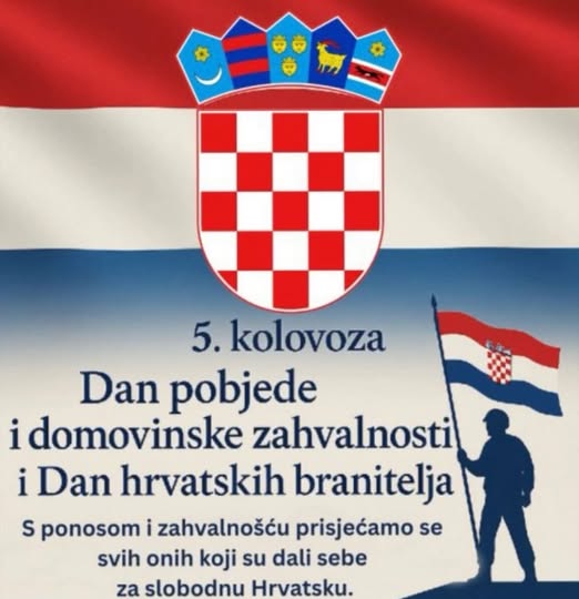Svim građankama i građanima Hrvatske, čestitamo Dan pobjede i domovinske zahvalnosti i Dan