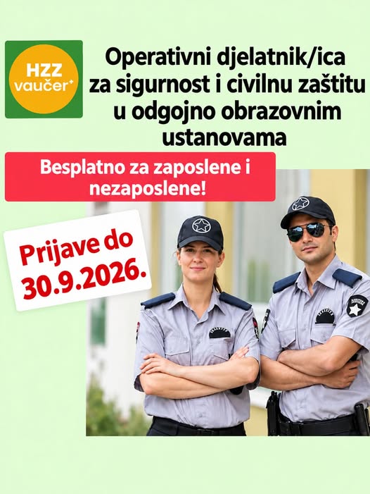 OPERATIVNI DJELATNIK/ICA ZA SIGURNOST I CIVILNU ZAŠTITU U ODGOJNO-OBRAZOVNIM USTANOVAMA